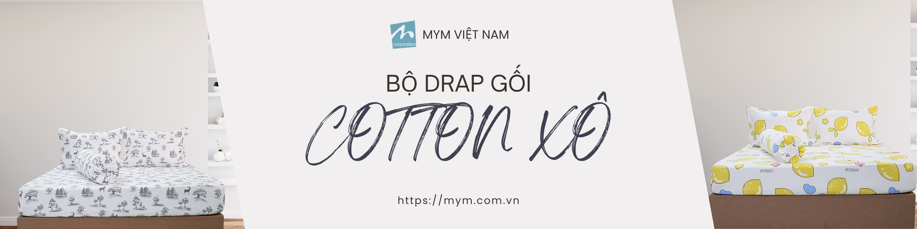 Banner Ngang Bộ Drap Gối Lanh Poly