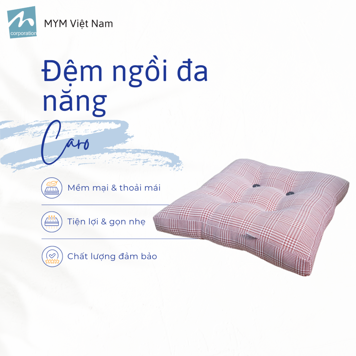 Đệm Ngồi Đa Năng Caro Mẫu 7