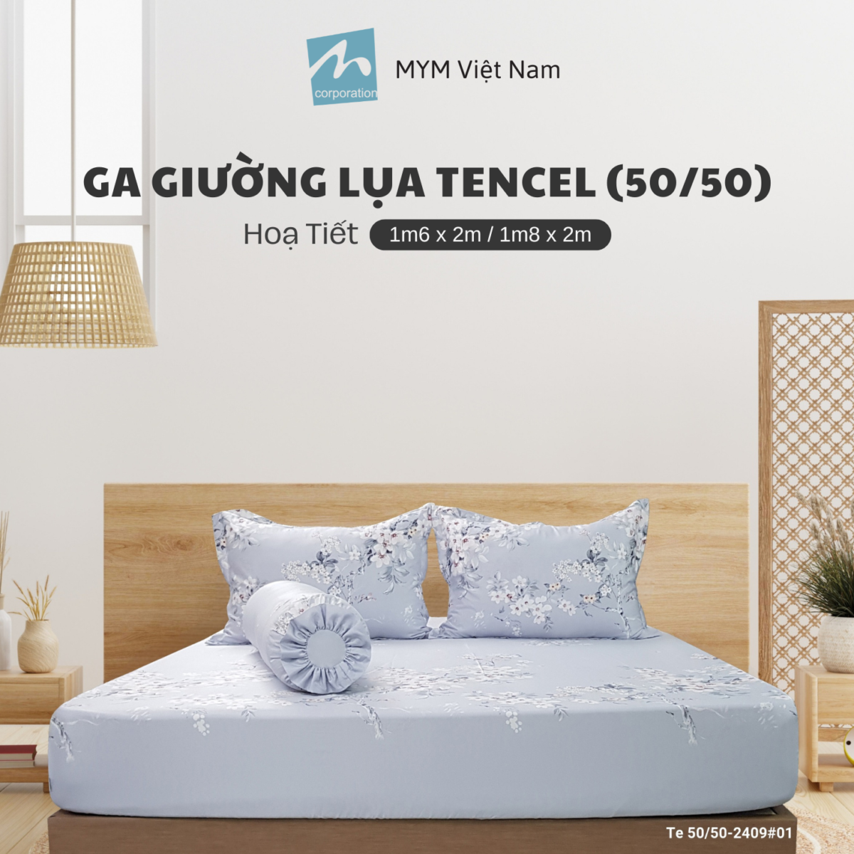 Bộ Ga Giường Tencel 50_50 Mẫu 1