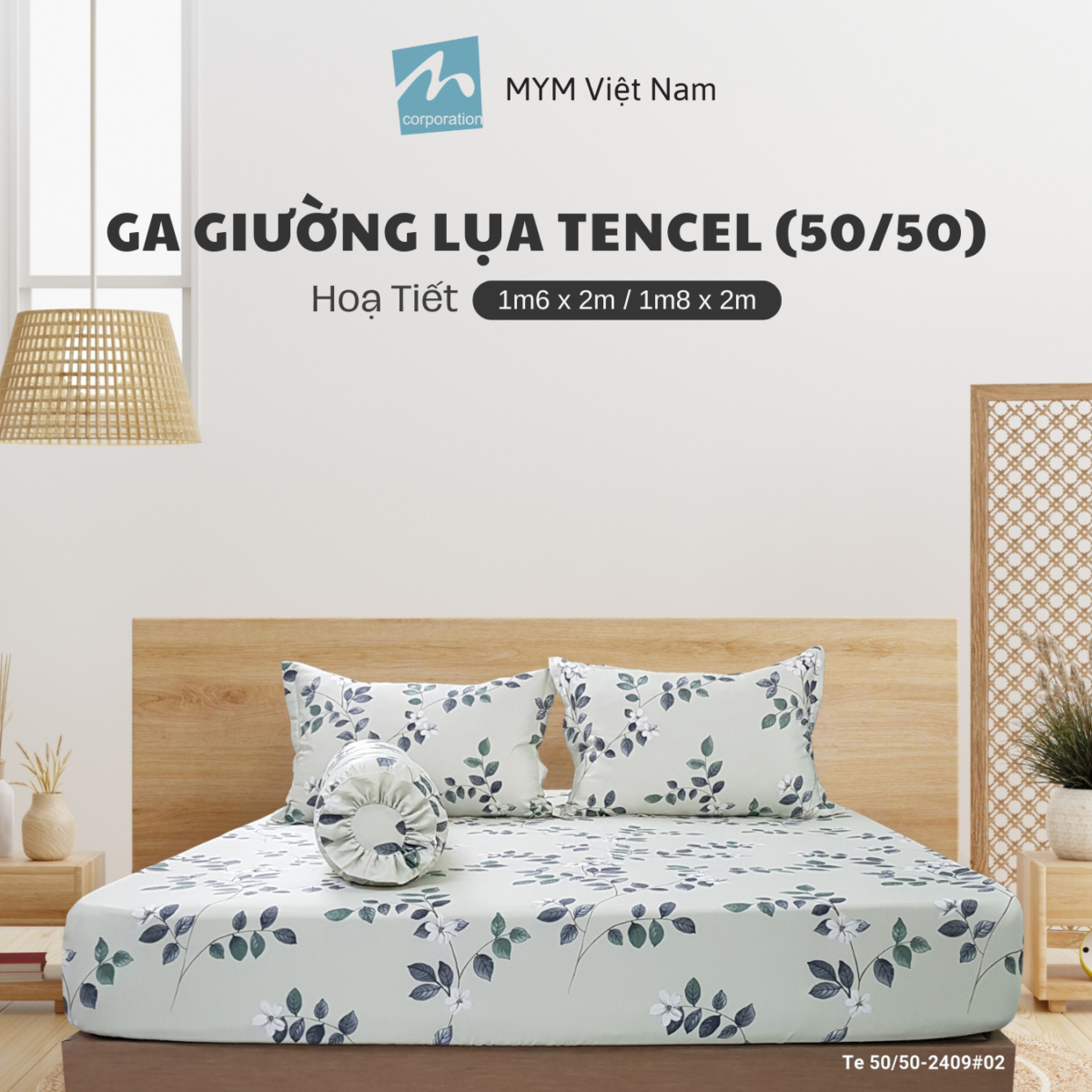 Bộ Ga Giường Tencel 50_50 Mẫu 2