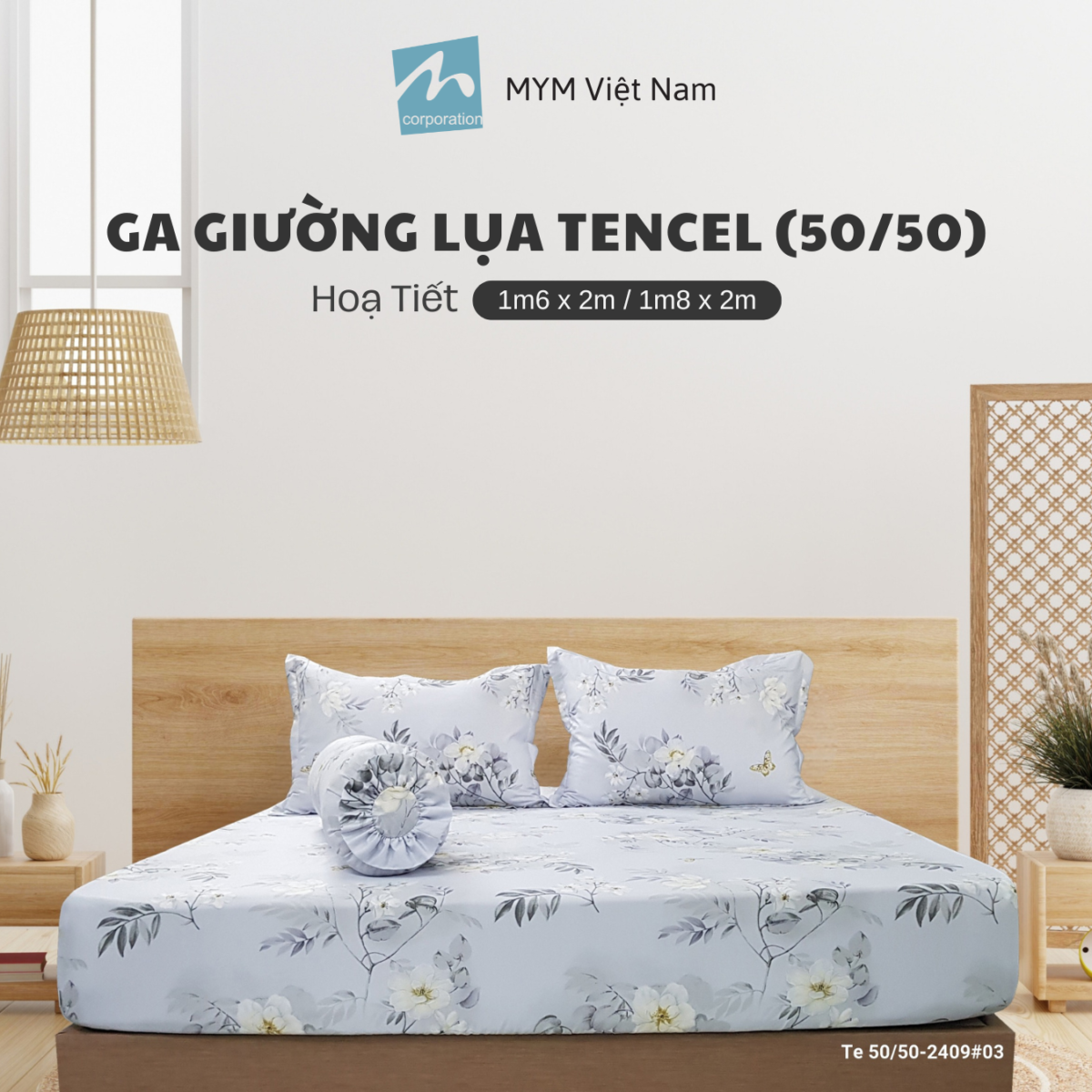 Bộ Ga Giường Tencel 50_50 Mẫu 3