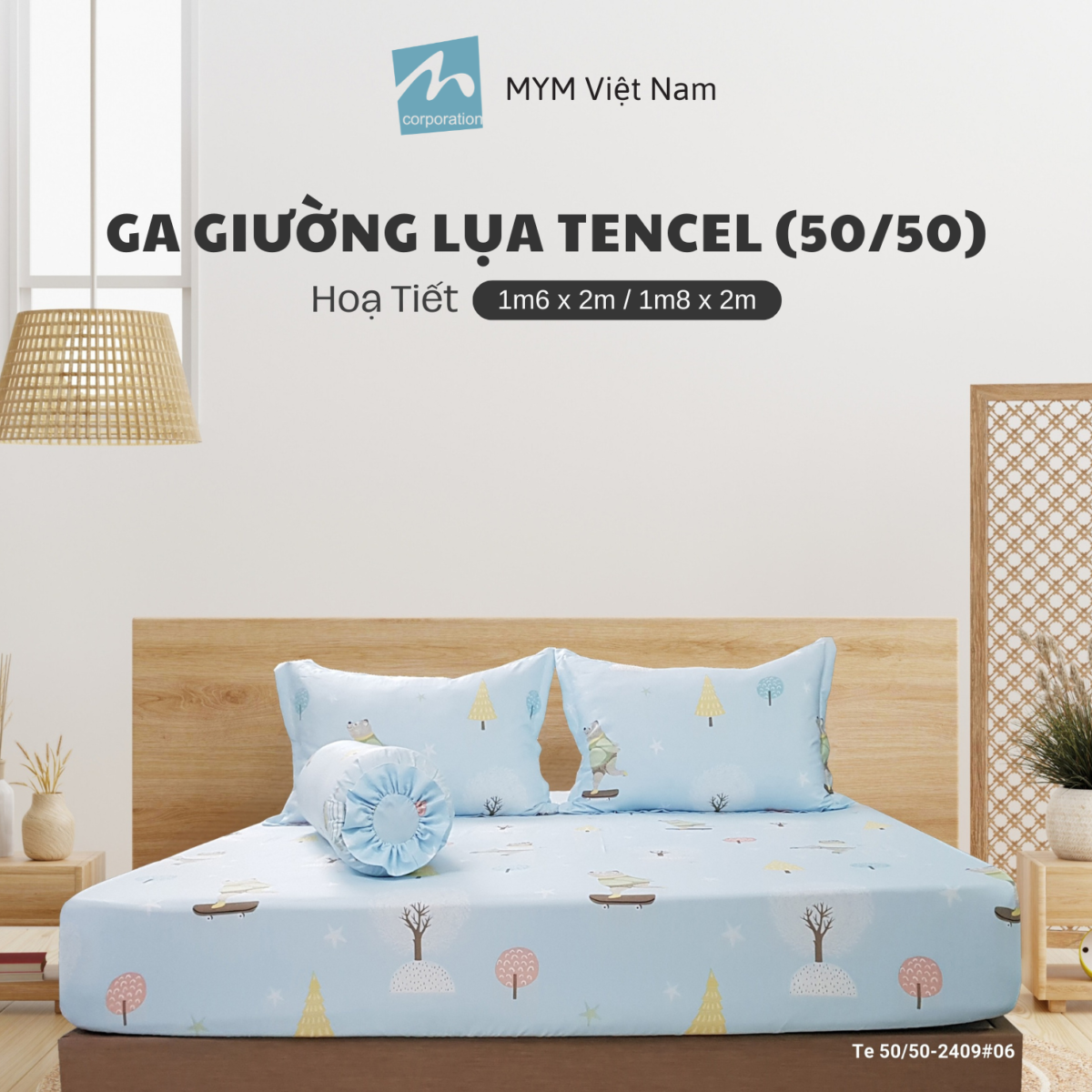 Bộ Ga Giường Tencel 50_50 Mẫu 6