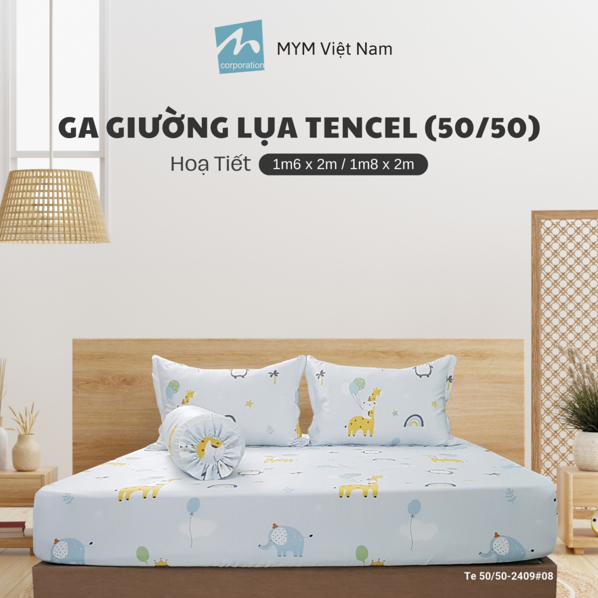 Bộ Ga Giường Tencel 50_50 Mẫu 8