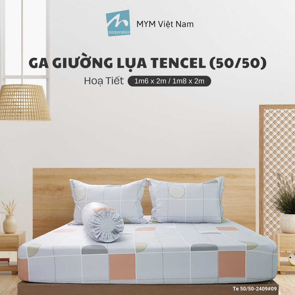 Bộ Ga Giường Tencel 50_50 Mẫu 9