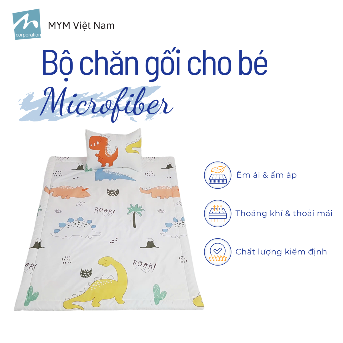 Bộ chăn gối Microfiber mẫu 3