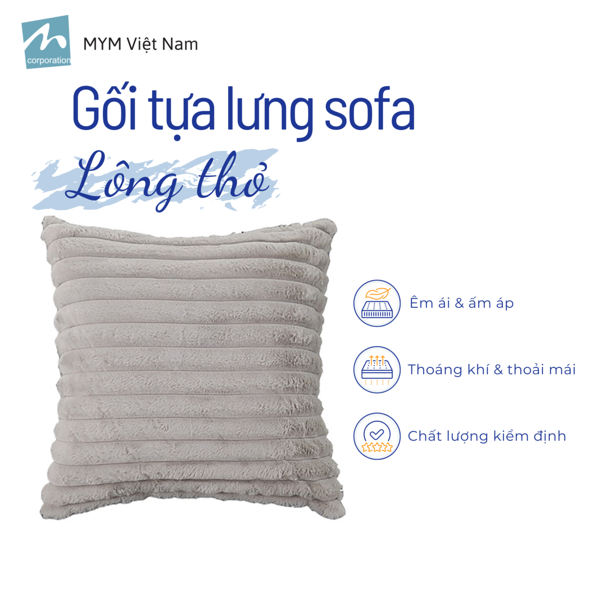 Gối tựa lông thỏ mẫu 1