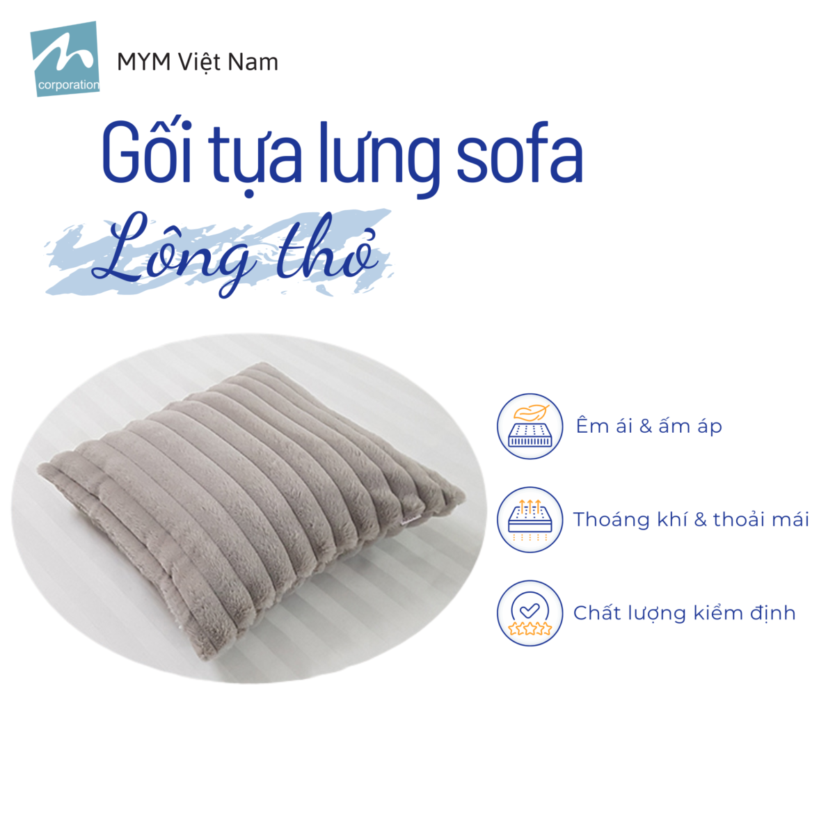 Gối tựa lông thỏ mẫu 1