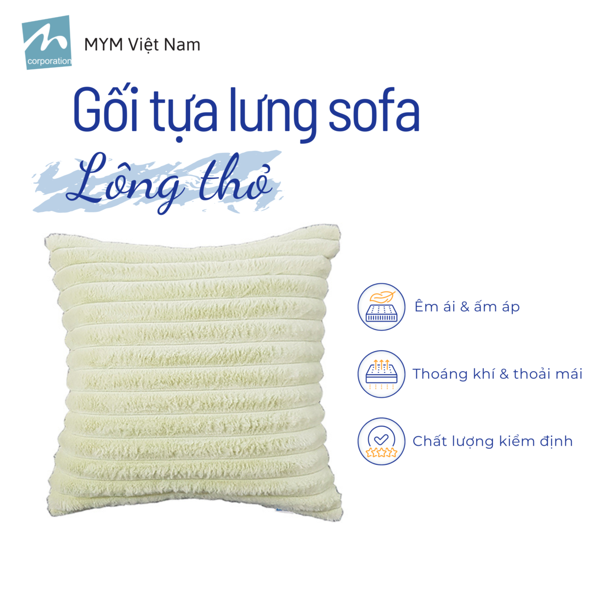 Gối tựa lông thỏ mẫu 2