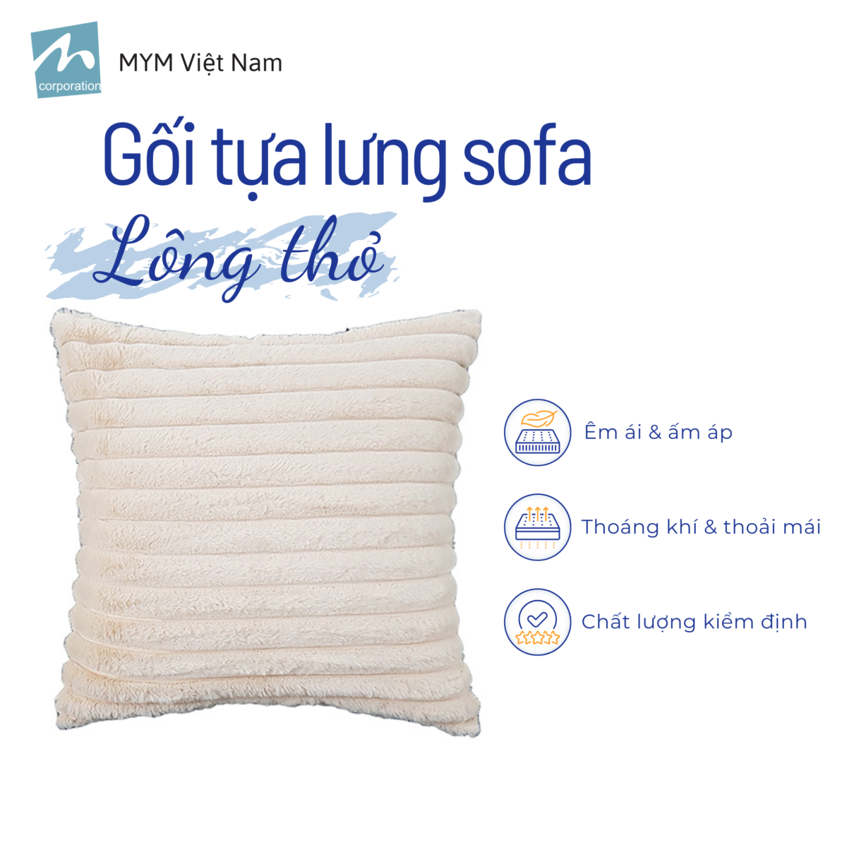 Gối tựa lông thỏ mẫu 3