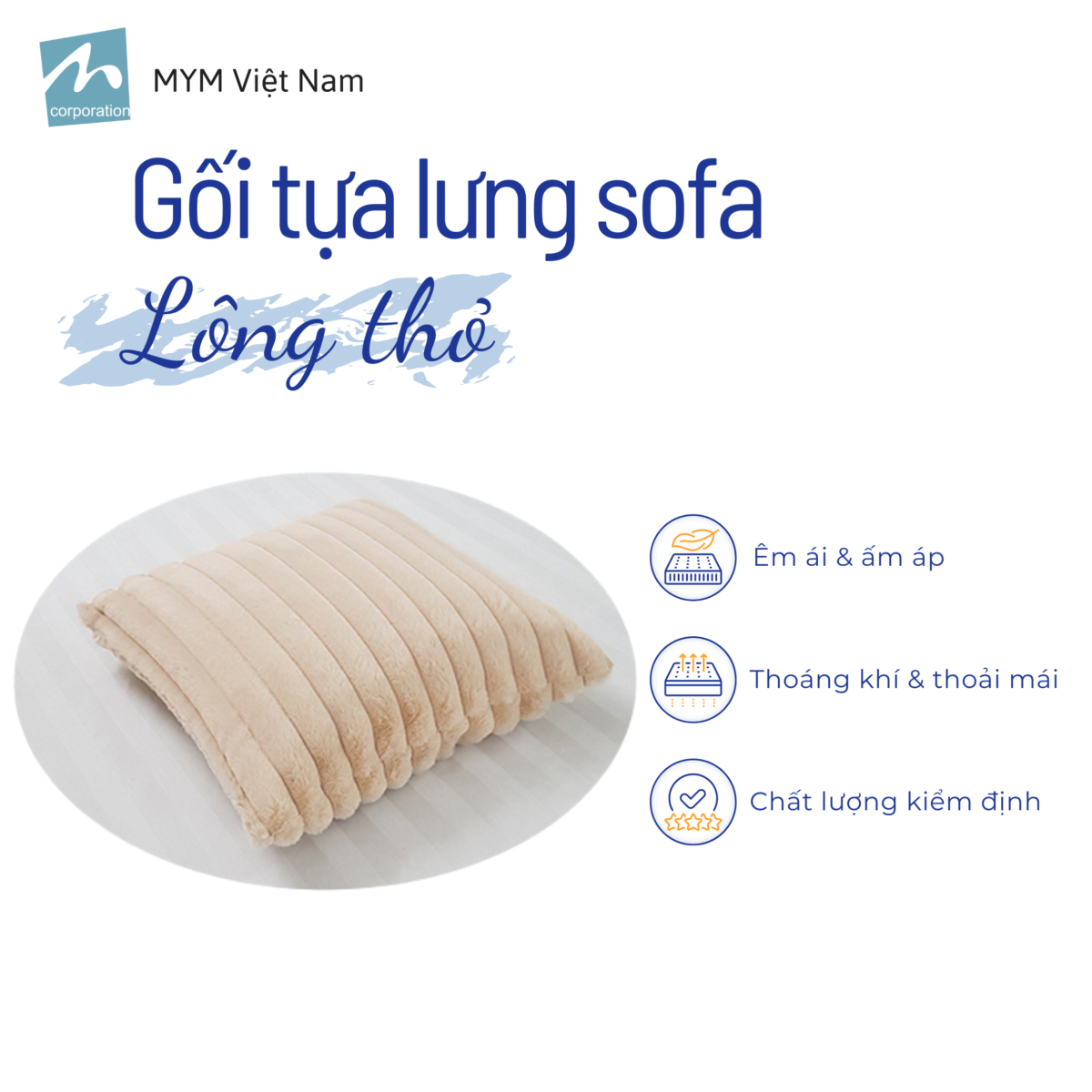 Gối tựa lông thỏ mẫu 3