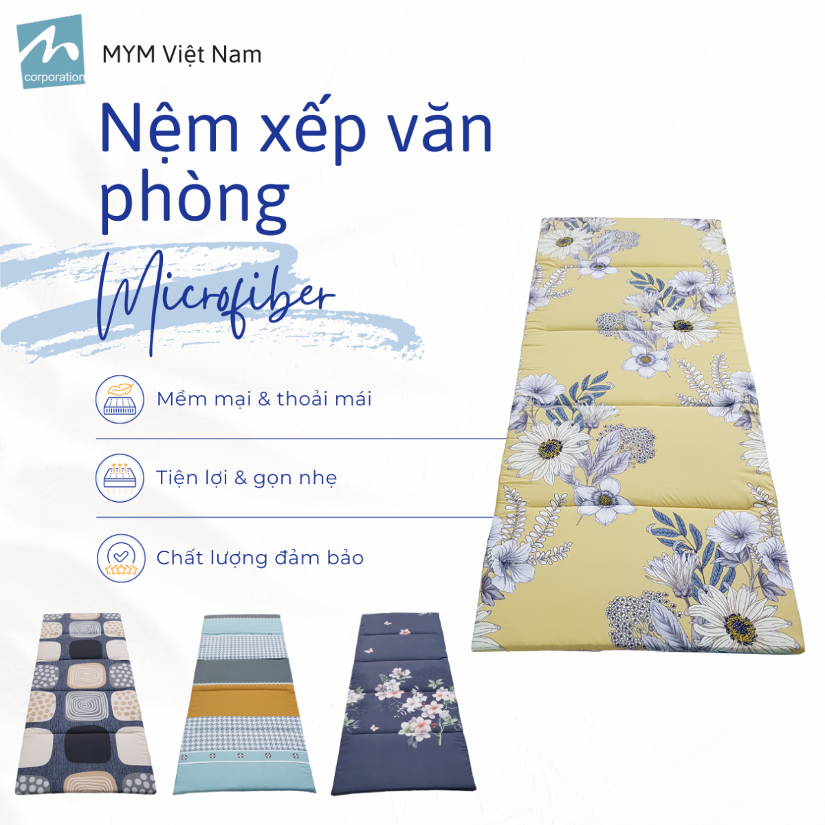 Nệm Xếp Văn Phòng Microfiber 70x180cm