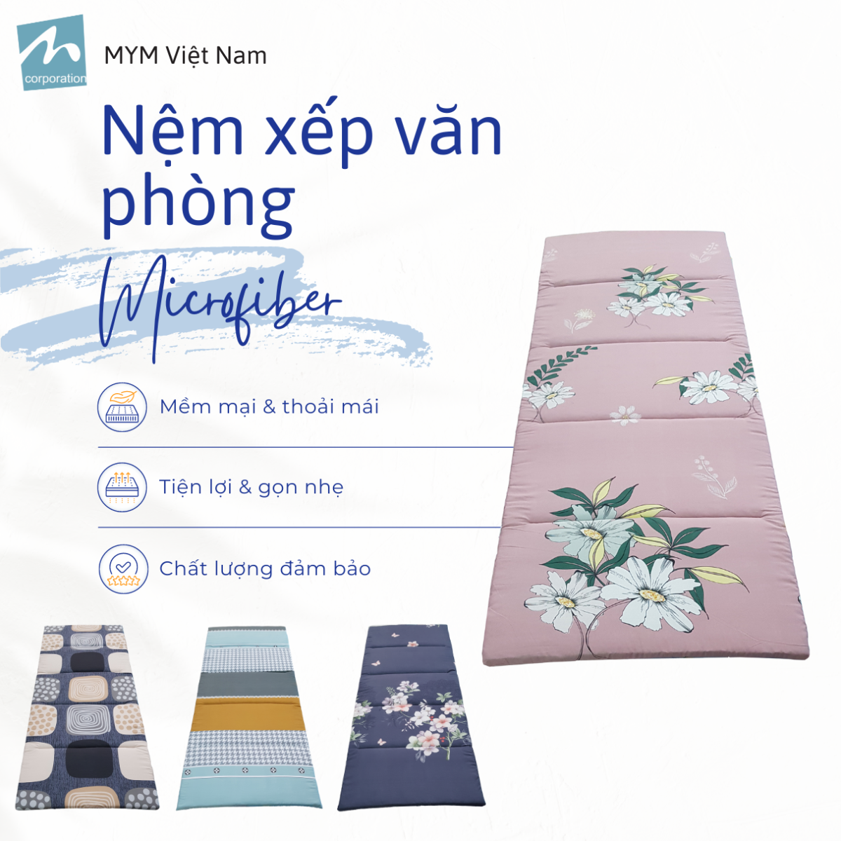 Nệm Xếp Văn Phòng Microfiber 70x180cm