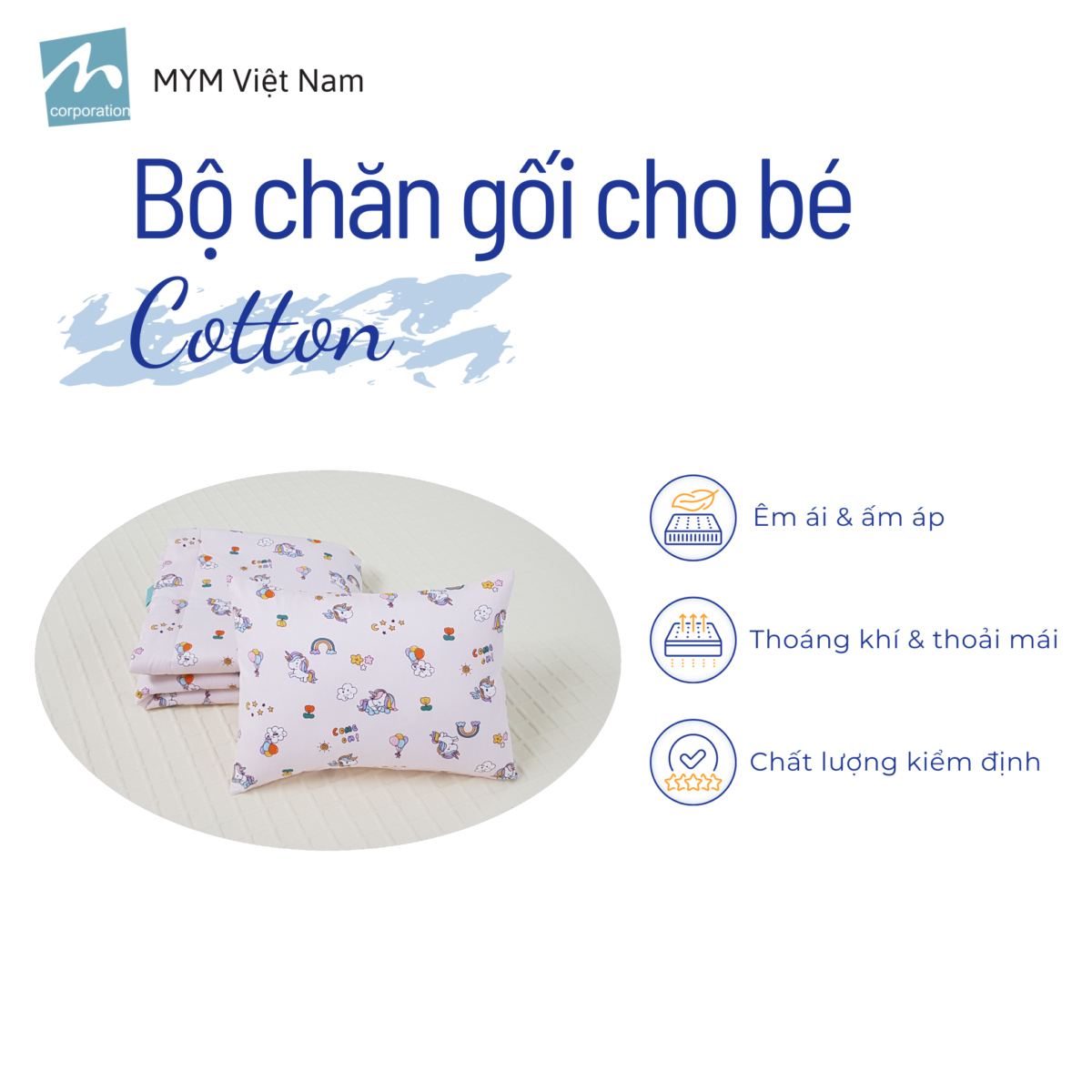 Bộ Chăn Gối Cotton Mẫu 2