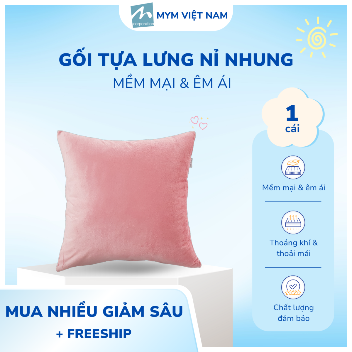 Gối Tựa Lưng Nỉ Nhung Mẫu 2