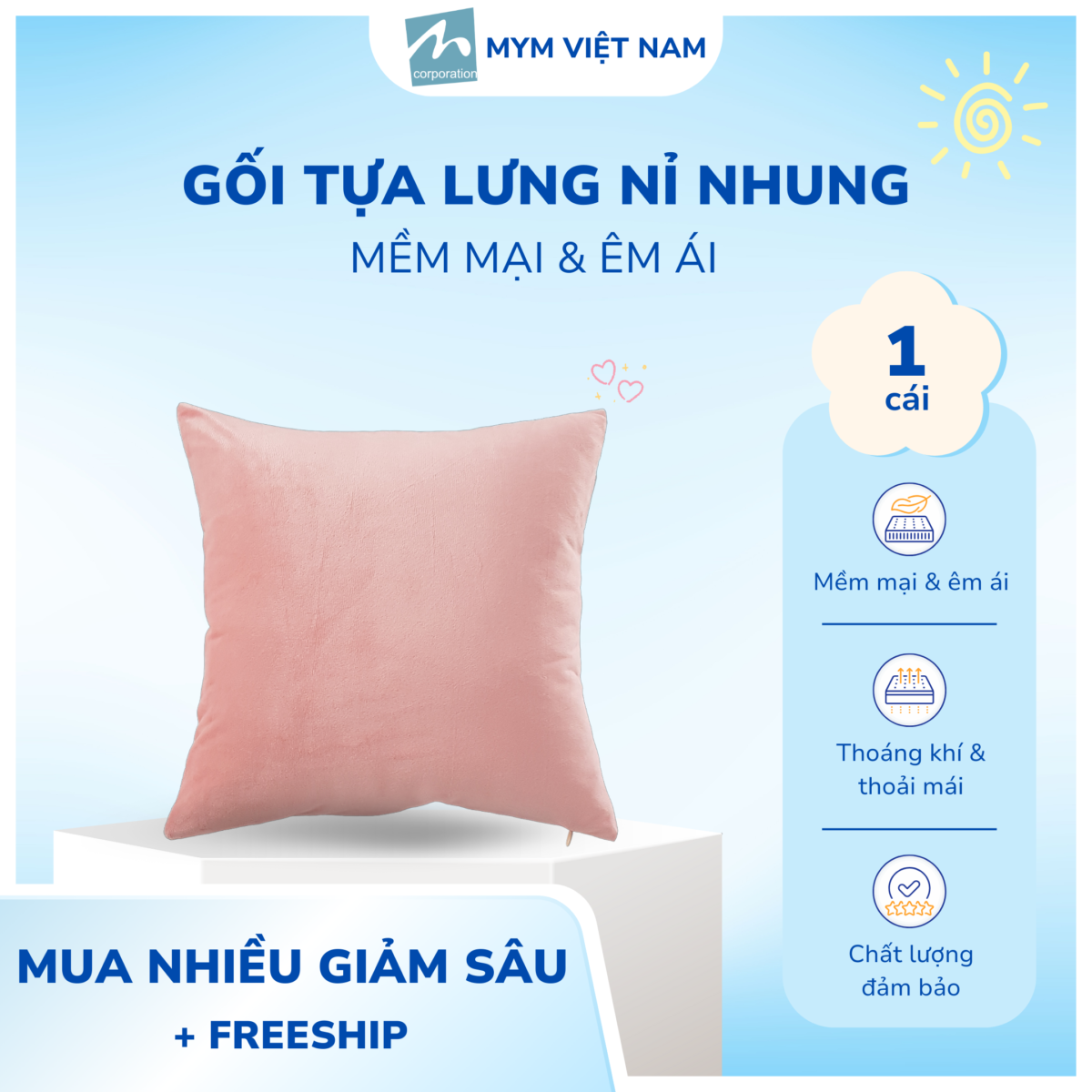 Gối Tựa Lưng Nỉ Nhung Mẫu 5