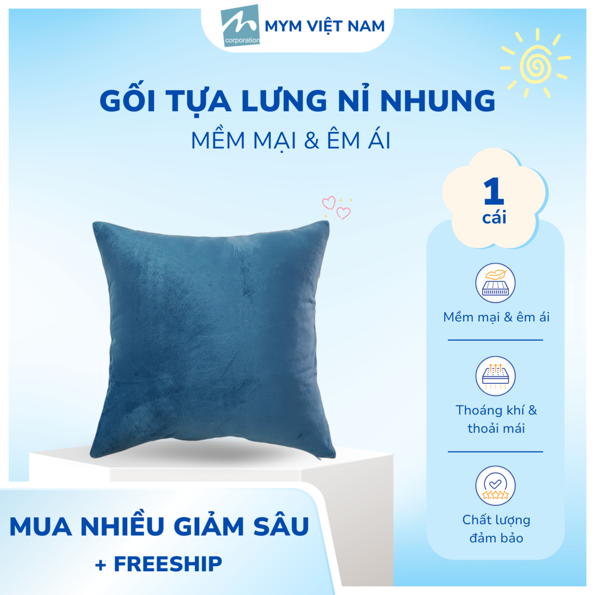 Gối Tựa Lưng Nỉ Nhung Mẫu 6