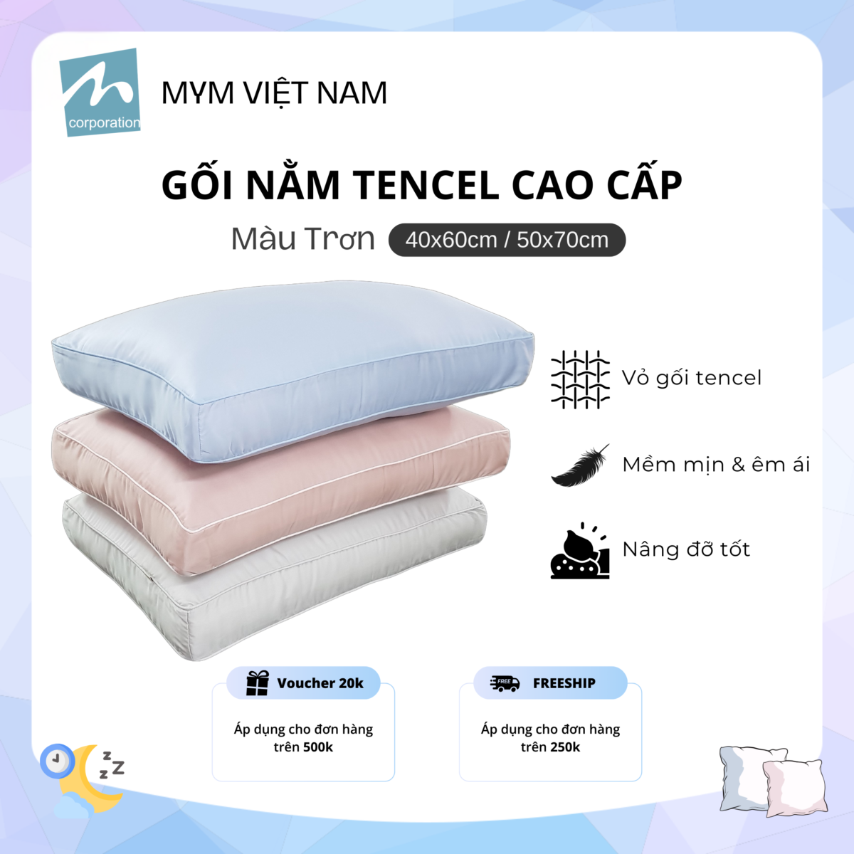 Gối nằm tencel cao cấp