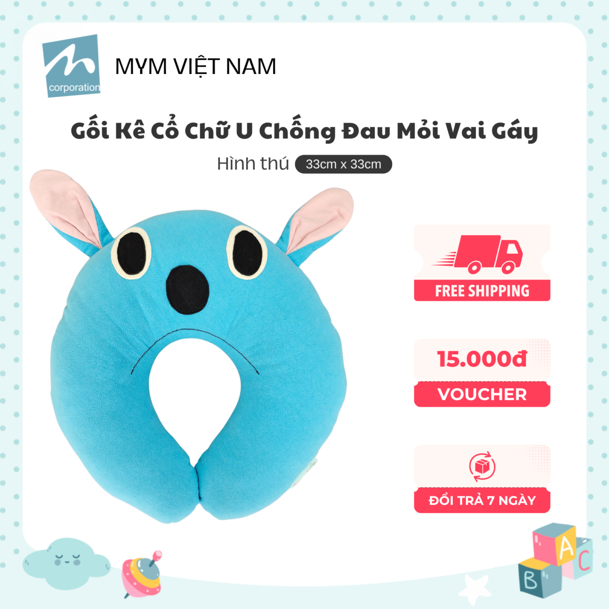 Gối tựa cổ cotton xốp mẫu 4