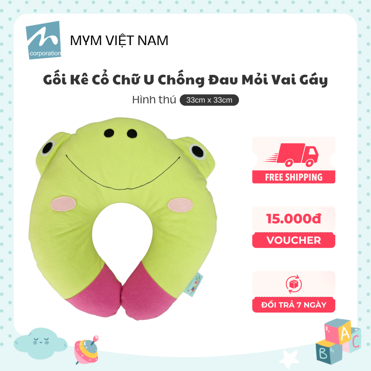 Gối tựa cổ cotton xốp mẫu 5