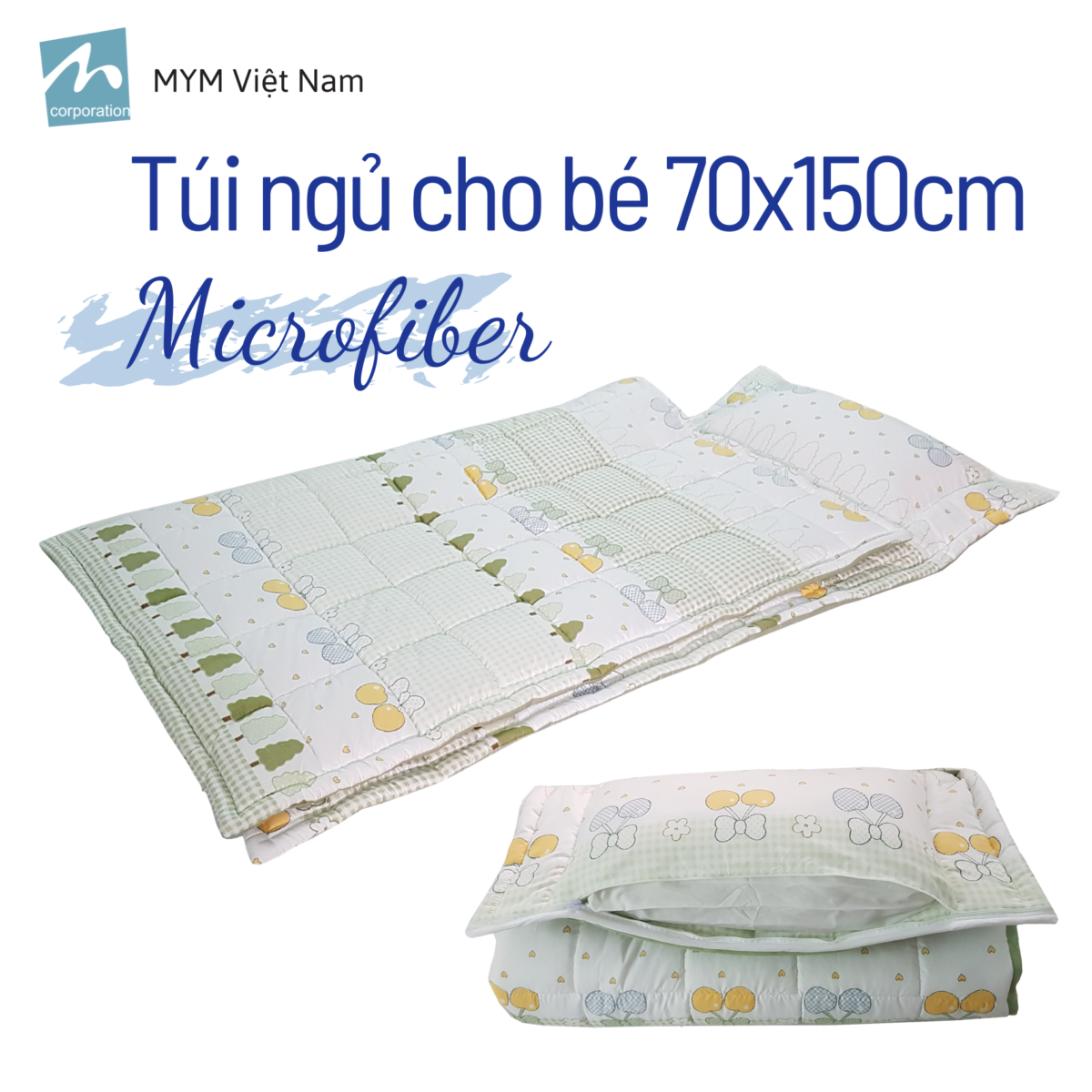 Túi ngủ cho bé Microfiber 70x150cm