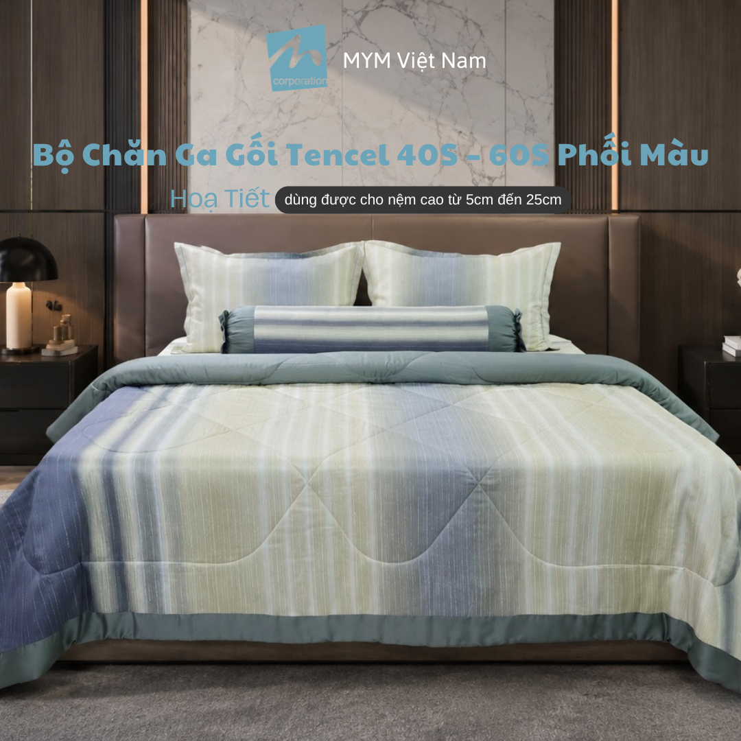 Bộ chăn drap gối tencel